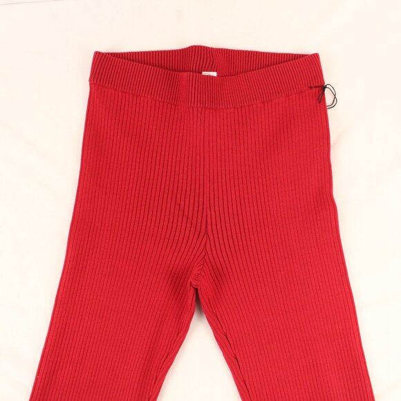 Alo Yoga Denim Knit High-Waist Flare Pant in Dark Bold Red - Size Medium - NWT - Picture 5 of 9